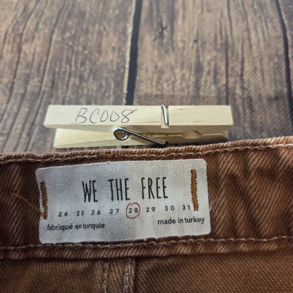 Free People Denim Skirt Women 28 Rust Mini Distressed Pockets Button Fly Western - Picture 8 of 10